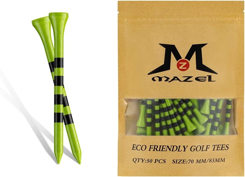 MAZEL Natural Wood/Bamboo Golf Tees 2 3/4 Inch & 3 1/4 Inch,Pack 50 or 120,Reduce Friction & Side Spin,More Stable Golf Tees - Image 4
